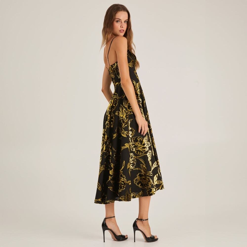 Helsi Edith Metallic Floral Midi Dress S - Picture 7 of 10